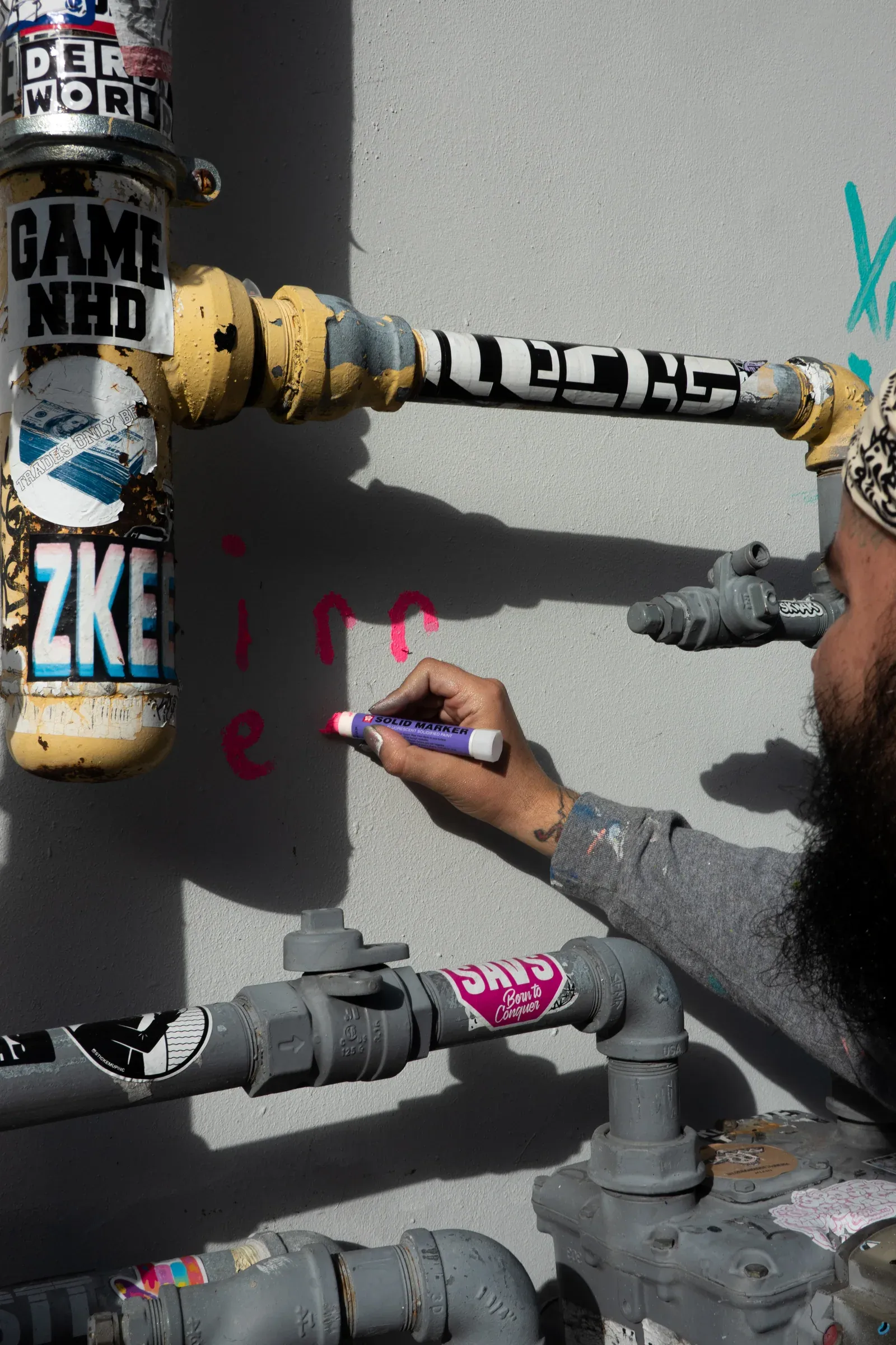 Irregular's work installed within the Miami streetscape.