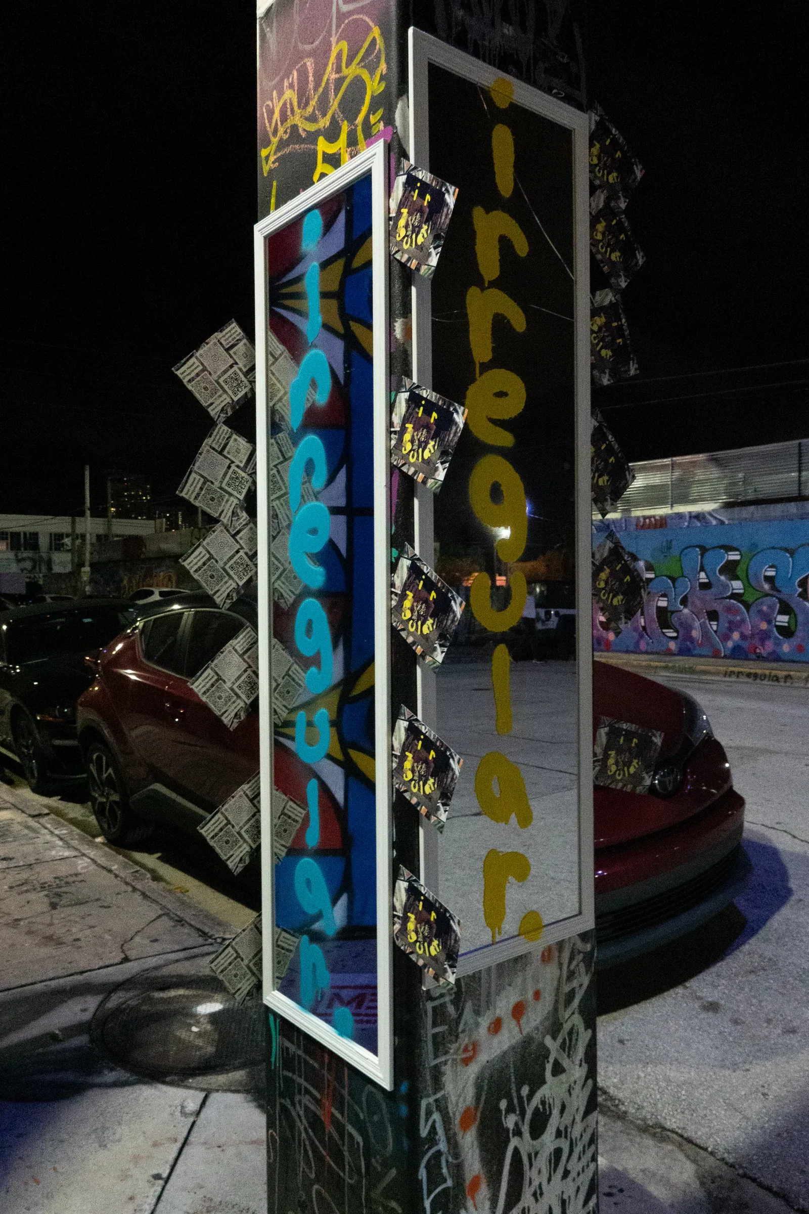 A close view of a mirror installation by Irregular.